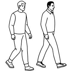 Vector Illustration of Two Men Walking