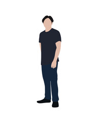 Flat vector people and illustration, man with casual outfit