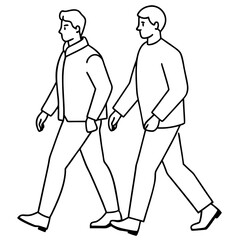 Vector Illustration of Two Men Walking