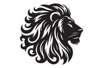 lion head silhouette vector illustration