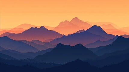 sunset at the mountain wallpaper