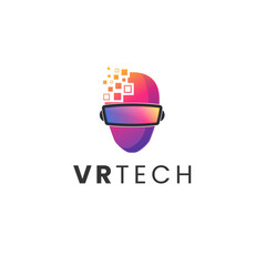 VR Tech Modern Logo Vector