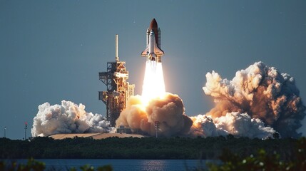 space shuttle launching