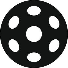 Simple vector icon of a floorball ball with seven holes on a white background