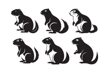 Prairie Dog silhouette vector illustration