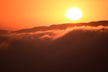sunset in the mountains