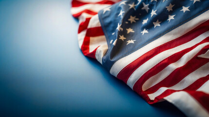 Naklejka premium Labor Day Celebration American Flag On Blue Background