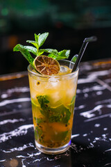 mojito cocktail with lime