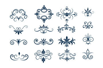 Elegant vintage decorative elements vector collection.