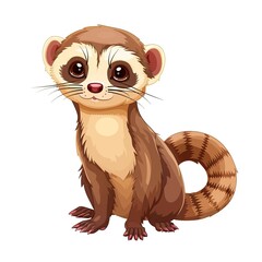 Ferret Water animal cartoon isolated whitebackground