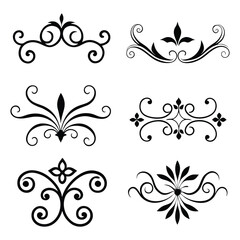 Elegant vintage decorative elements vector collection.