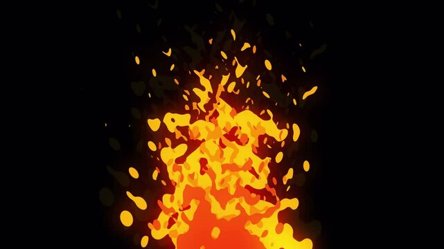 cartoonfire animation on black background