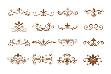 Elegant vintage decorative elements vector collection.