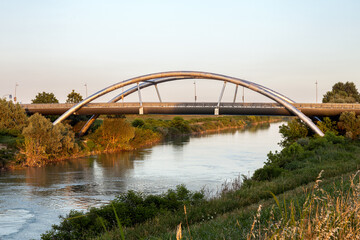 Bridge over the river Brenta in Corte, Piove di Sacco; Province of Padua, Veneto, Italy