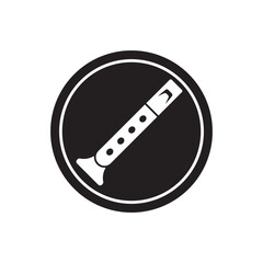 Bamboo flute logo icon design vector illustration
