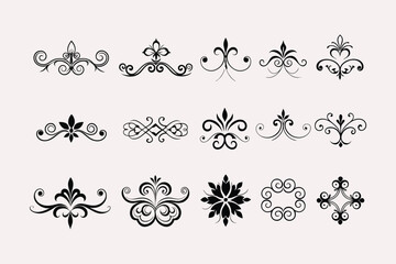 Elegant vintage decorative elements vector collection.