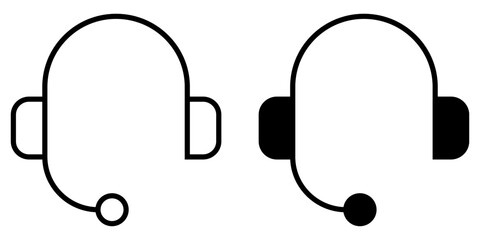 Support service with headphone set. Customer Support Icon. support icon. Service vector symbol. Call center icon.