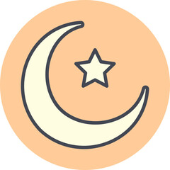 Moon and Star Vector Icon