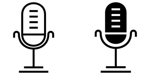 Collection of voicemail icons. Voice chat icon. Podcast Microphone. Audio message.