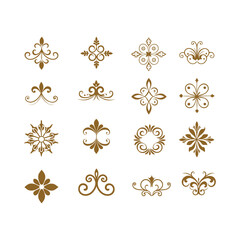 Elegant vintage decorative elements vector collection.