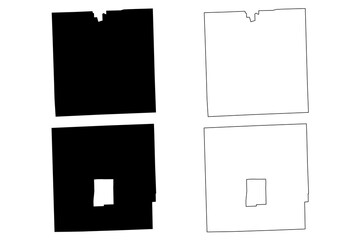 Warren and Sterling Heights City, Michigan (United States cities, United States of America, usa city) map vector illustration, scribble sketch map
