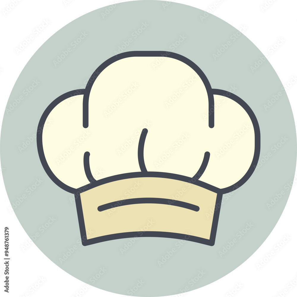 Sticker chef hat vector icon