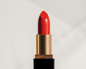 Elegant Red Lipstick on white Background