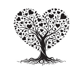tree with hearts illustration