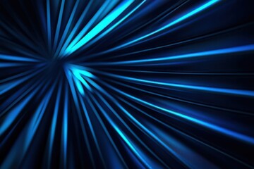 Obraz premium Dynamic blue lines radiate outward, creating a sense of depth and movement, perfect for abstract backgrounds and designs.