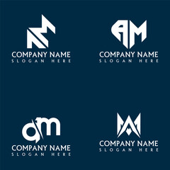 AM letter logo design set