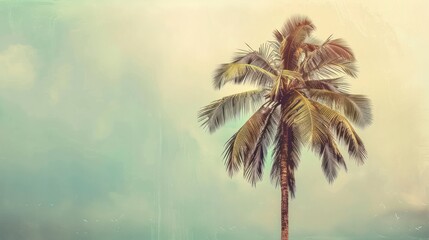 Palm Tree Silhouette in a Vintage Setting