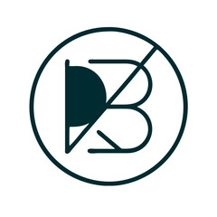 Modern Minimalistic Vector Logo Featuring the Letter B with Geometric Design and Clean Lines