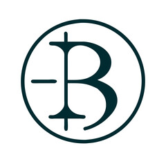 Modern Minimalistic Vector Logo Featuring the Letter B with Geometric Design and Clean Lines