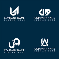 UA letter logo design set