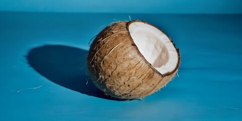 coconut on a blue background