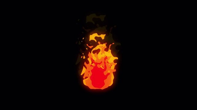 cartoonfire animation on black background