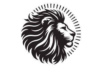 lion head silhouette vector illustration