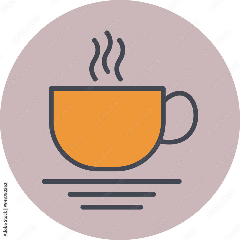 Sticker coffee cup vector icon