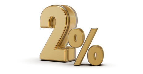 2 Percent Off Sale . Red Number Promotion