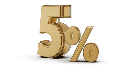 5 Percent Off Sale . Red Number Promotion