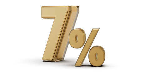7 Percent Off Sale . Red Number Promotion