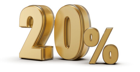 20 Percent Off Sale . Red Number Promotion