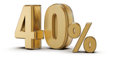 40 Percent Off Sale . Red Number Promotion