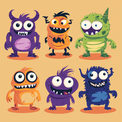 Obraz premium A set of fun Halloween inspired characters.