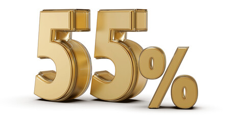 55 Percent Off Sale . Red Number Promotion