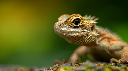 Small Lizard Sitting Top Tree Branch