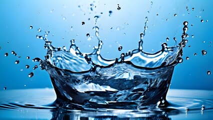 A Blue Water Fluid Liquid Splash Background