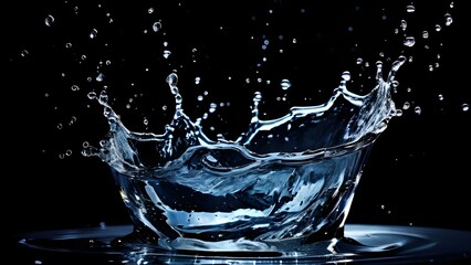 A Blue Water Fluid Liquid Splash Background