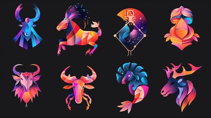 Collection of zodiac signs  a comprehensive overview of astrological horoscope symbols