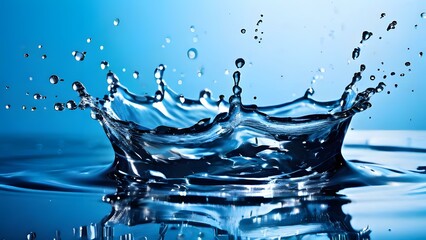 A Blue Water Fluid Liquid Splash Background